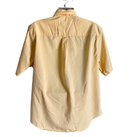 Roundtree & Yorke Short Sleeve Button Down Shirt Yellow Men's Large - Picture 5 of 8